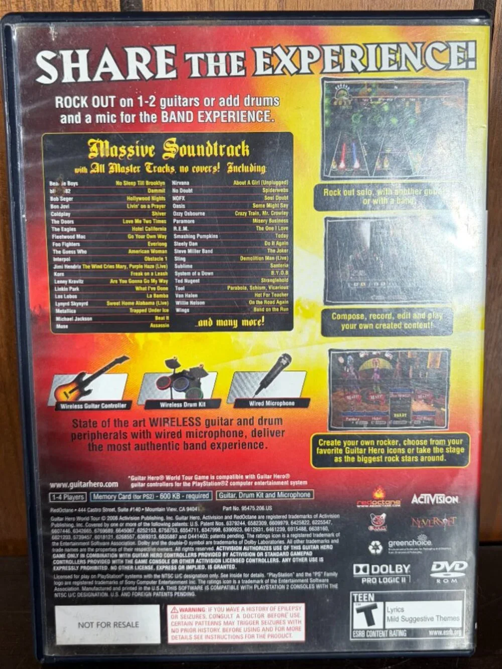 Playstation 2 Guitar Hero Lot (GH World Tour, GH Encore, GH II, GH III Legends